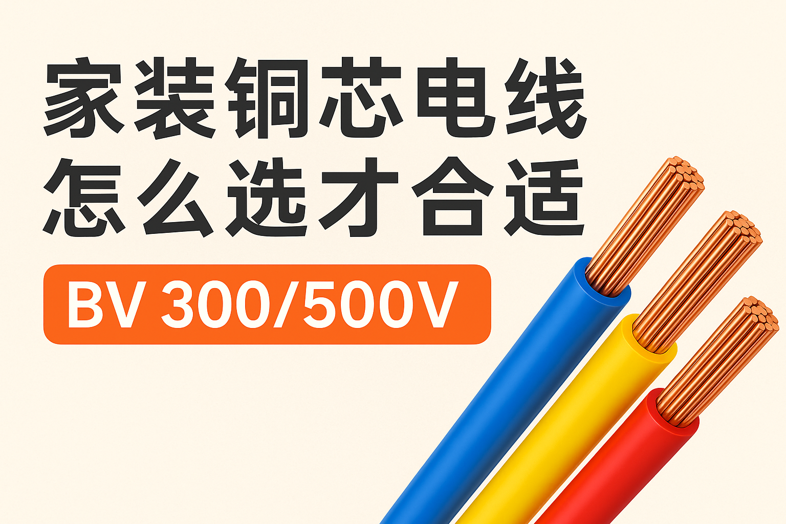 家装铜芯电线怎么选才合适 BV 300/500V ？？？？？
